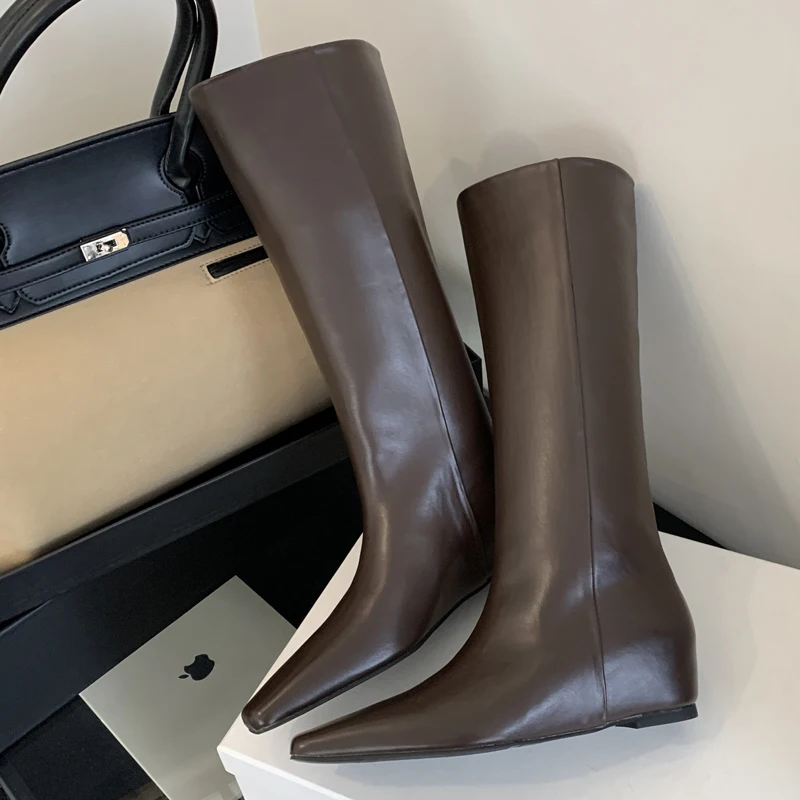 Women'S Fashion Knee High Boots - Eilyken Soft Leather Pointed Toe Women
