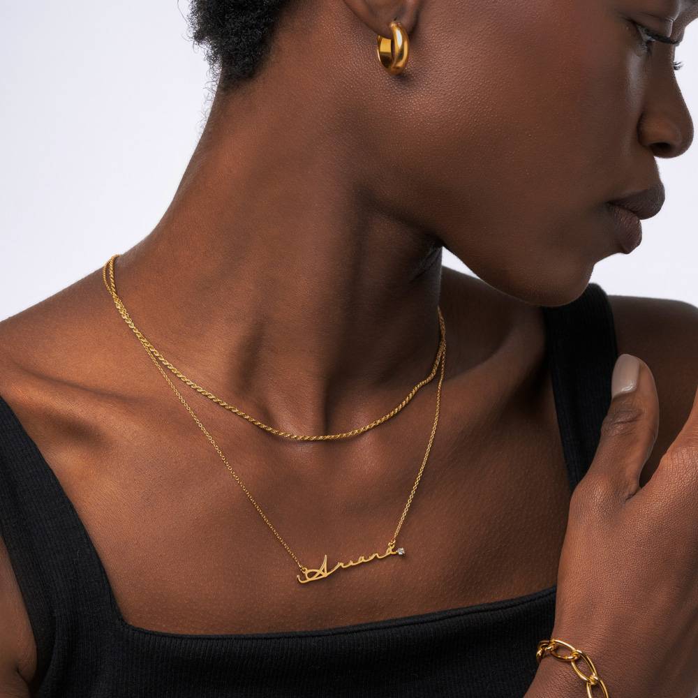 NAME NECKLACE WITH DIAMOND - G - огляд і ціна Women Fashion Names