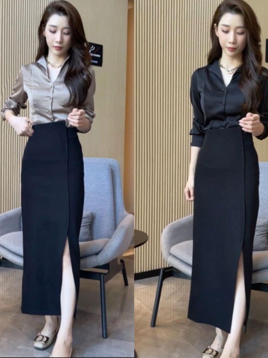 Elegant High Waist Slit Satin  - огляд і ціна Women Fashion Over The Years