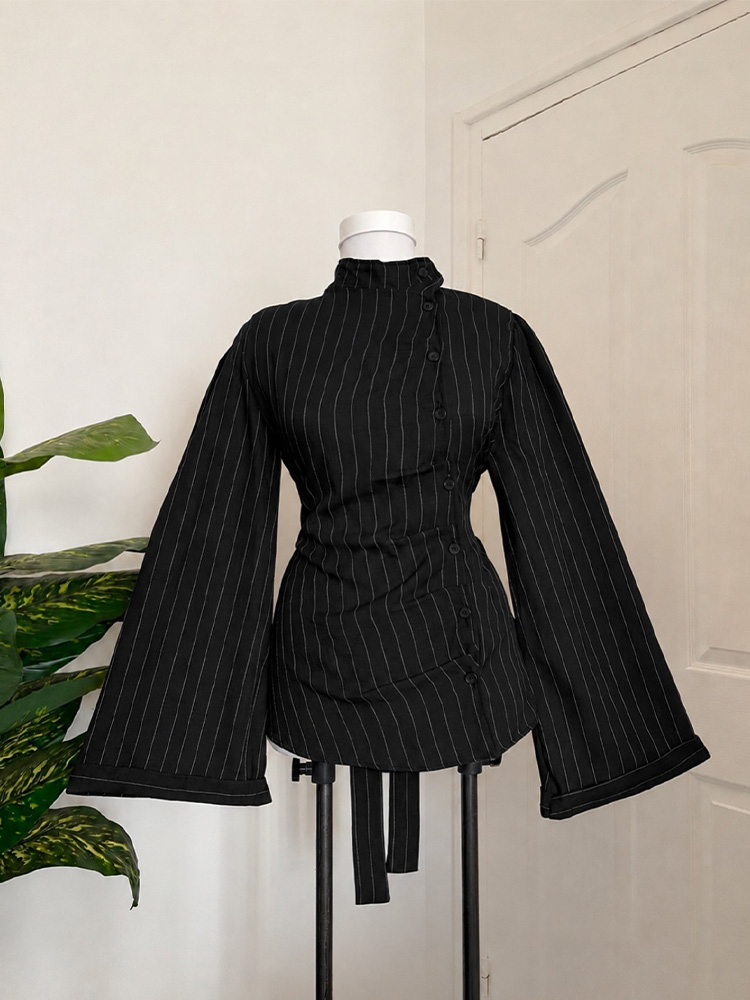 Women Long Sleeve Top Vertical - огляд і ціна Women Fashion Necktie