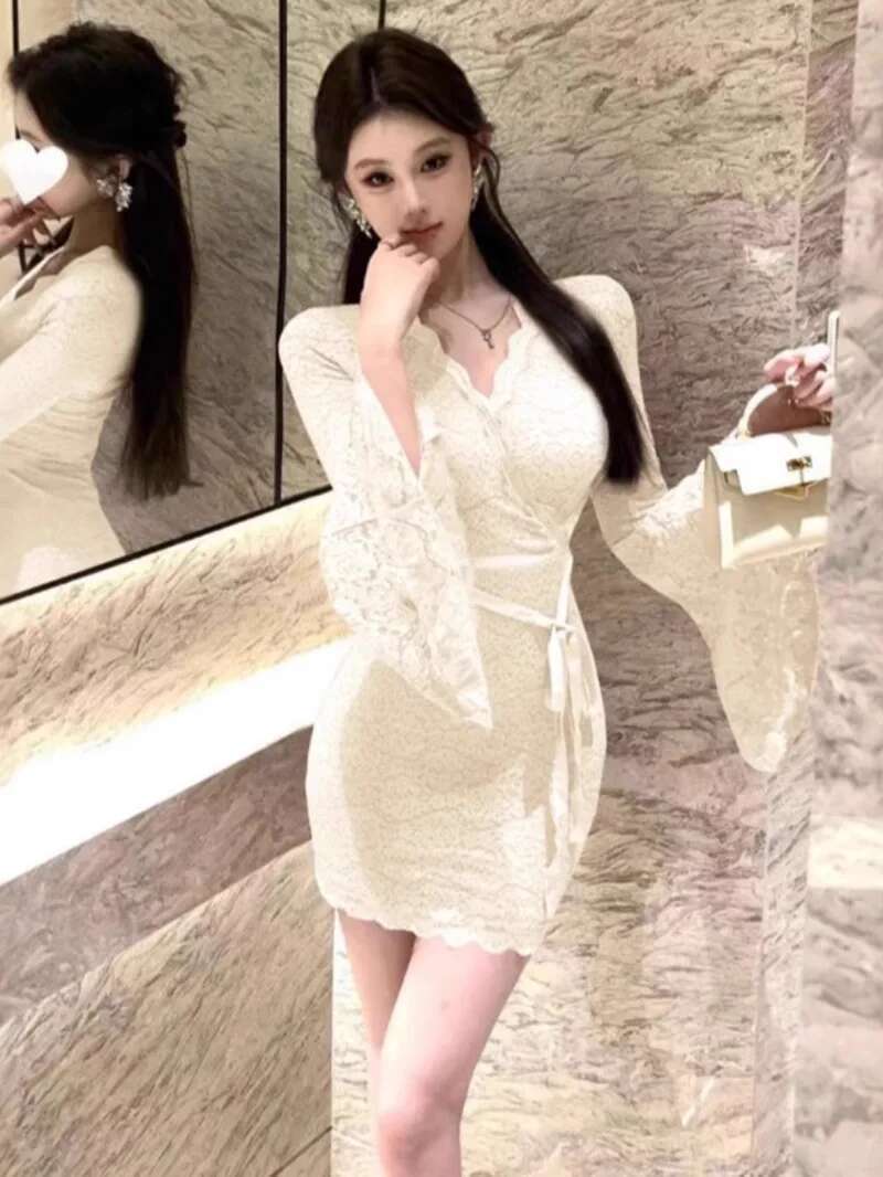Sexy Lace Bell Sleeve Dress Wo - огляд і ціна Women Fashion Dress Names